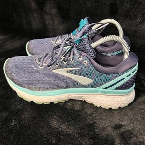 Brooks Ghost 11 1202771B493 Womens 7.5 B Running Shoes Navy‎ Blue Mesh Sneaker